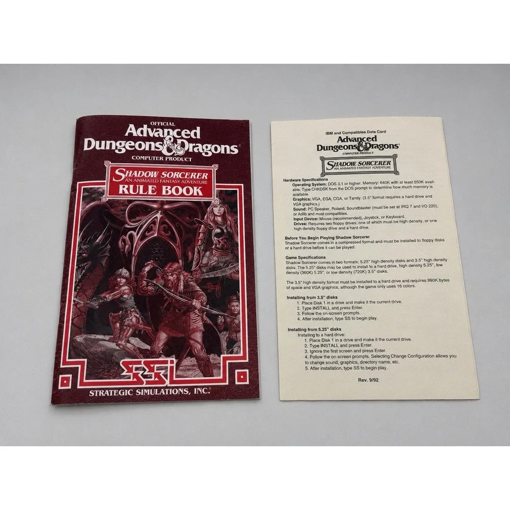Advanced Dungeons & Dragons Shadow Sorcerer IBM PC 3.5 Floppy OUT OF STOCK